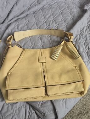 Elegant Cream Leather Tote Bag